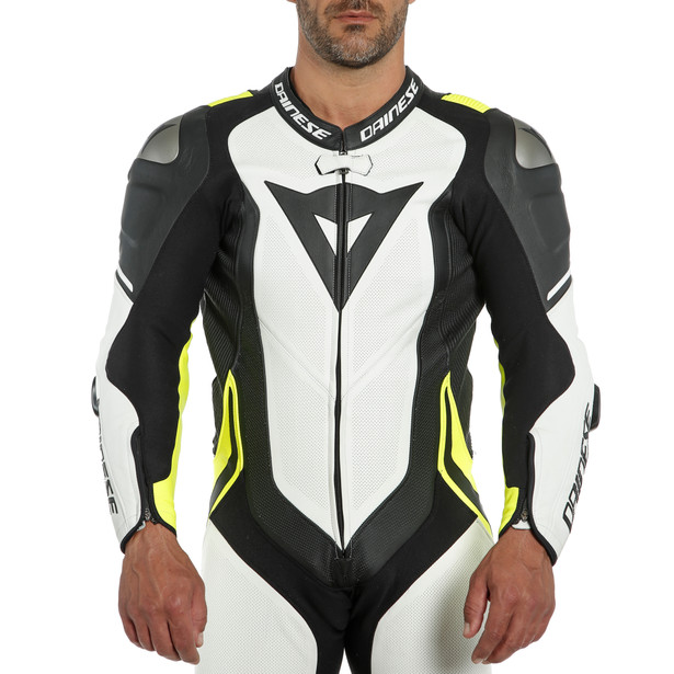 laguna-seca-4-1pc-perf-leather-suit-white-black-fluo-yellow image number 3
