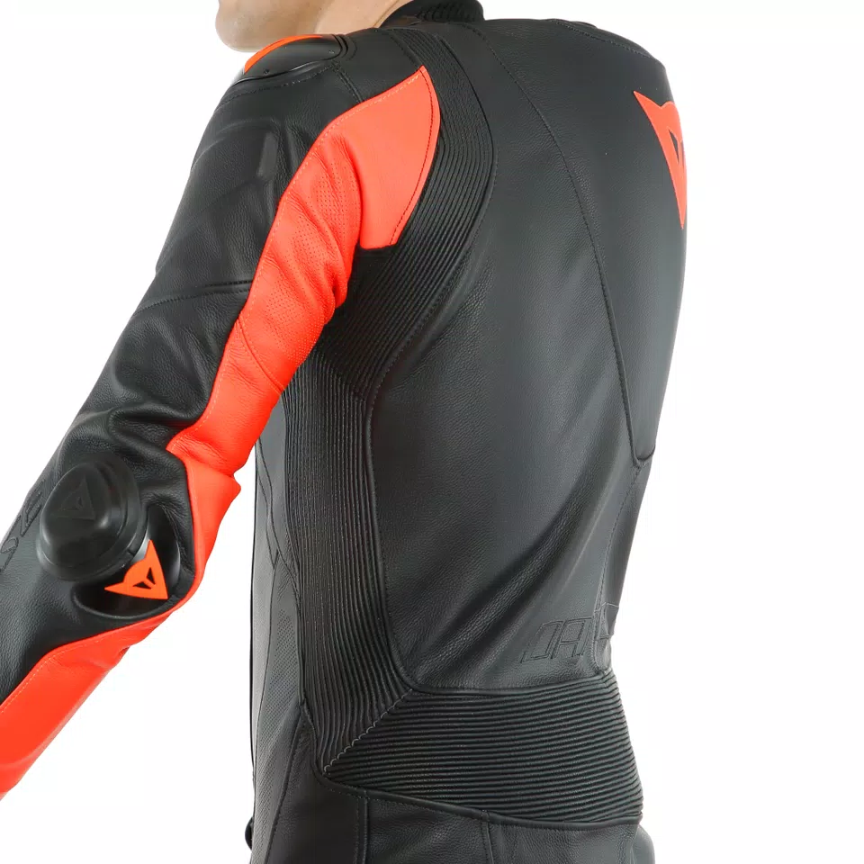 LAGUNA SECA 5 - ONE-PIECE LEATHER RACING SUIT - BLACK/FLUO-RED - 11
