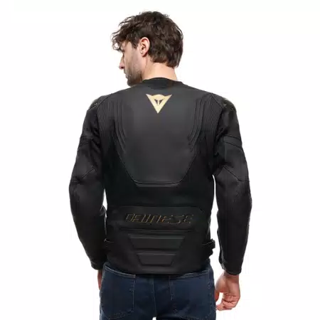 RACING 5 - HERREN MOTORRADJACKE AUS LEDER - BLACK/GOLD - 2