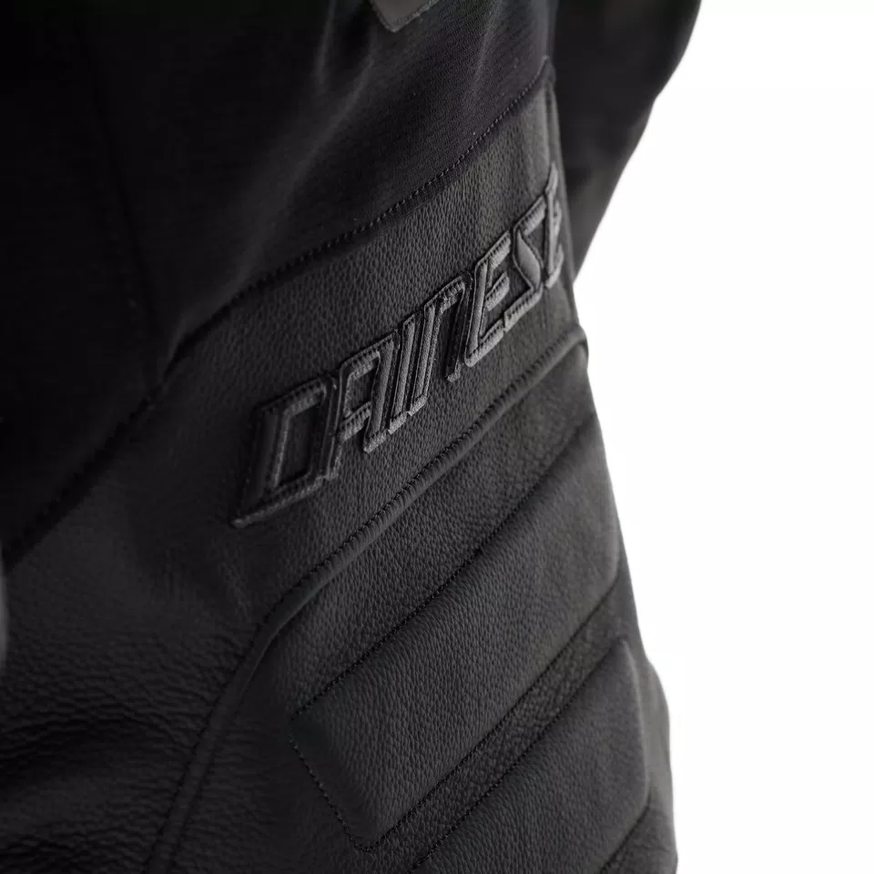 RACING 5 - WOMEN'S LEATHER MOTORCYCLE JACKET - BLACK/BLACK - 10