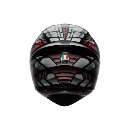 K1 S LYZARD MATT BLACK/GREY/RED - MOTORBIKE FULL FACE HELMET E2206 -  - 5