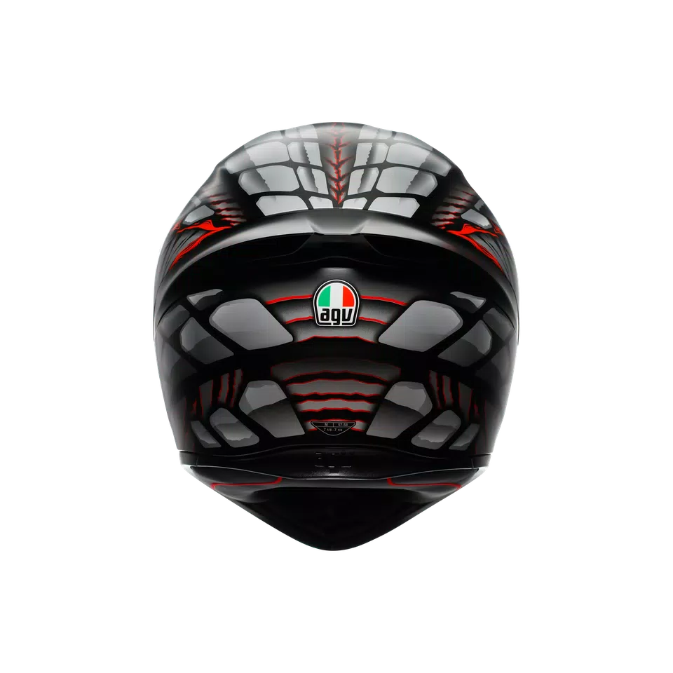 K1 S LYZARD MATT BLACK/GREY/RED - MOTORBIKE FULL FACE HELMET E2206 -  - 5