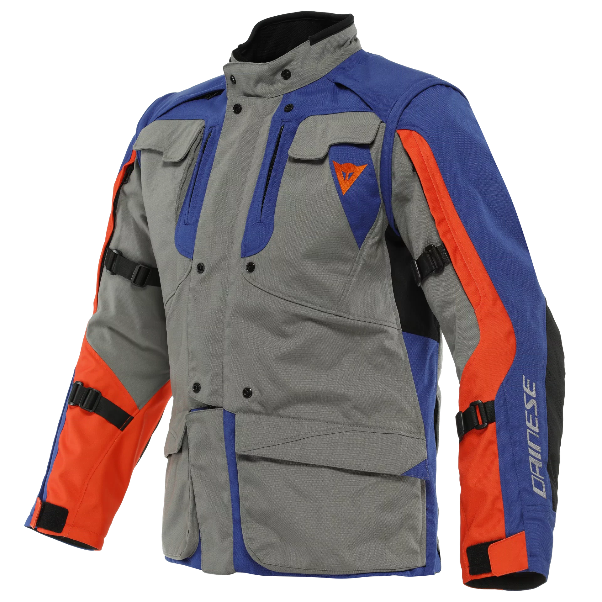 ALLIGATOR TEX JACKET CHARCOAL GRAY SODALITE BLUE FLAME ORANGE Dainese