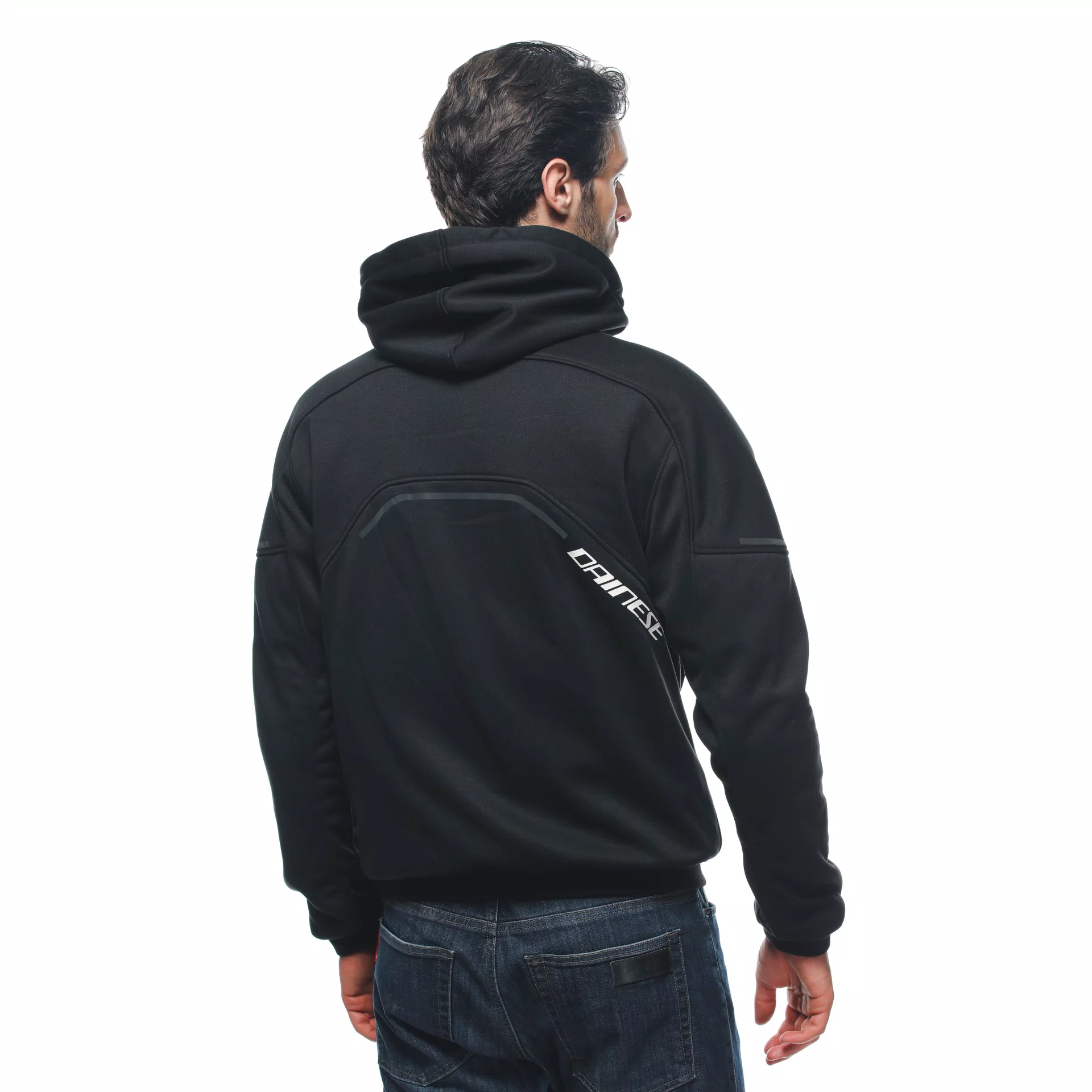 DAEMON X SAFETY HOODIE FULL ZIP BLACK BLACK WHITE Dainese