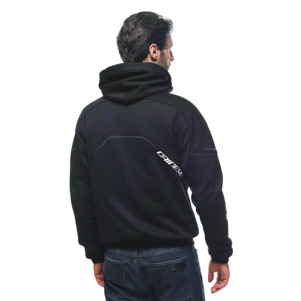 DAEMON-X SAFETY HOODIE - GIACCA MOTO IN TESSUTO UOMO - BLACK/BLACK/WHITE - 8