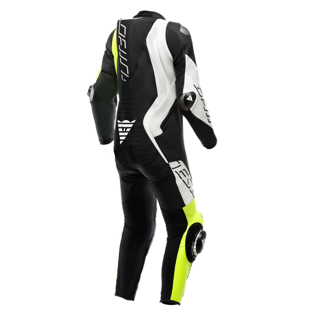 audax-d-zip-1pc-perf-leather-suit-black-yellow-fluo-white image number 1