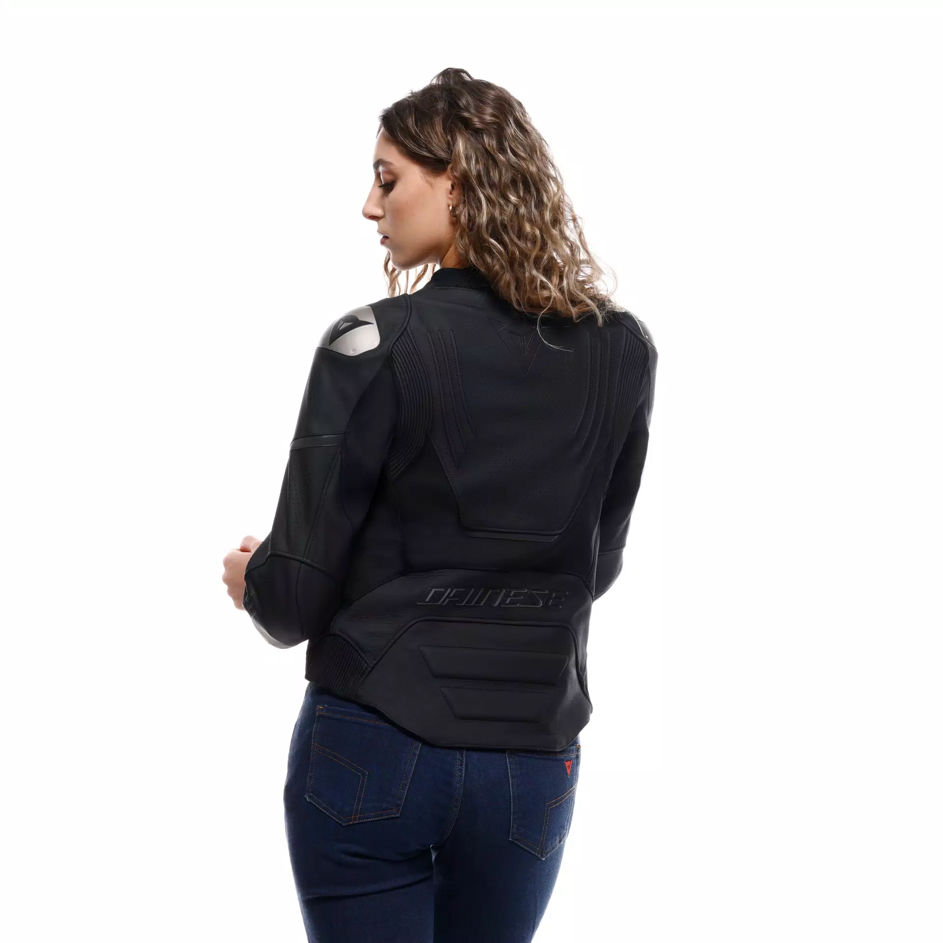 RACING 5 - GIACCA MOTO IN PELLE PERFORATA DONNA