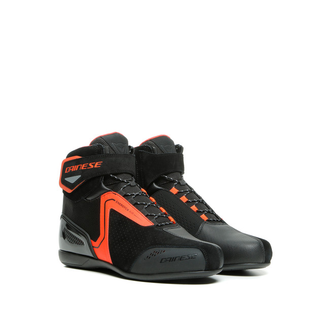 ENERGYCA AIR SHOES BLACK/FLUO-RED- Pelle