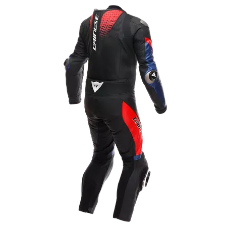 LAGUNA SECA 6 - PERFORATED ONE-PIECE LEATHER RACING SUIT - BLACK/BLUE/RED - 2