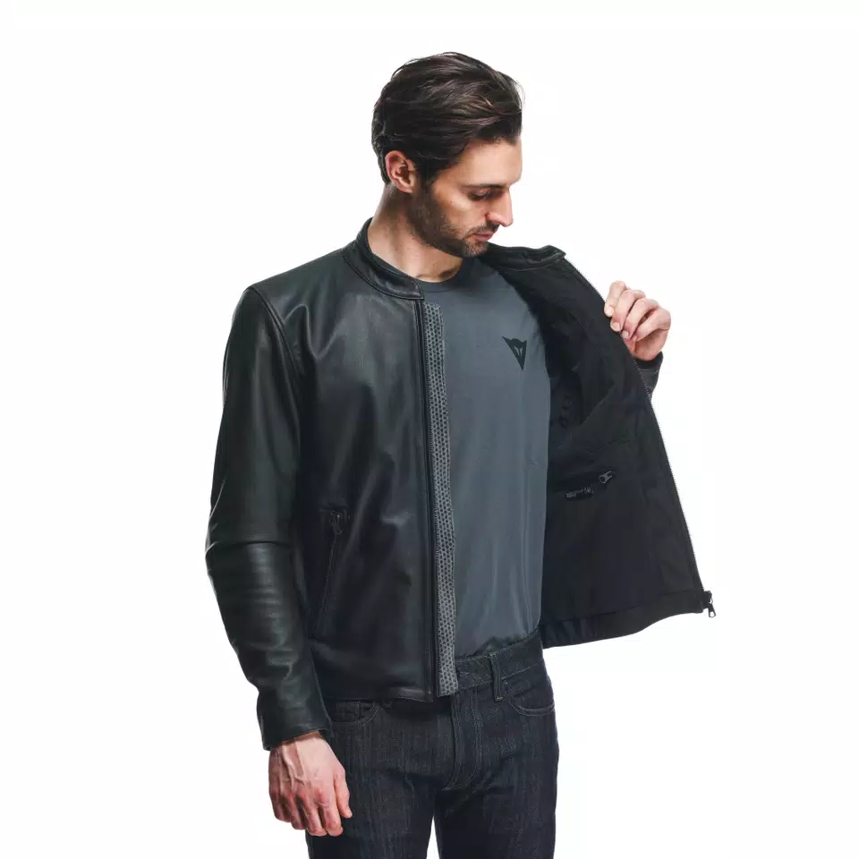 Dainese street darker leather jacket on sale