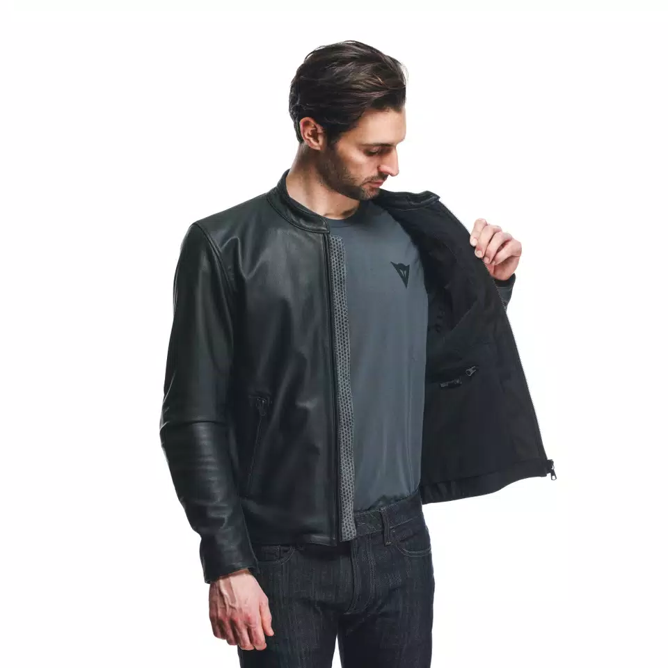 FULCRO - MEN'S MOTORCYCLE LEATHER JACKET - BLACK - 15