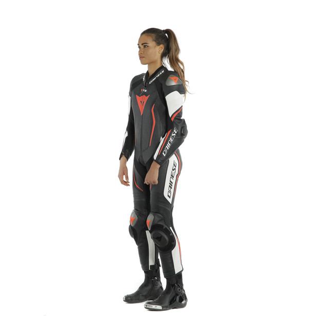 MISANO 2 LADY D-AIR® PERF. 1PC SUIT BLACK/WHITE/FLUO-RED- Monos para mujer