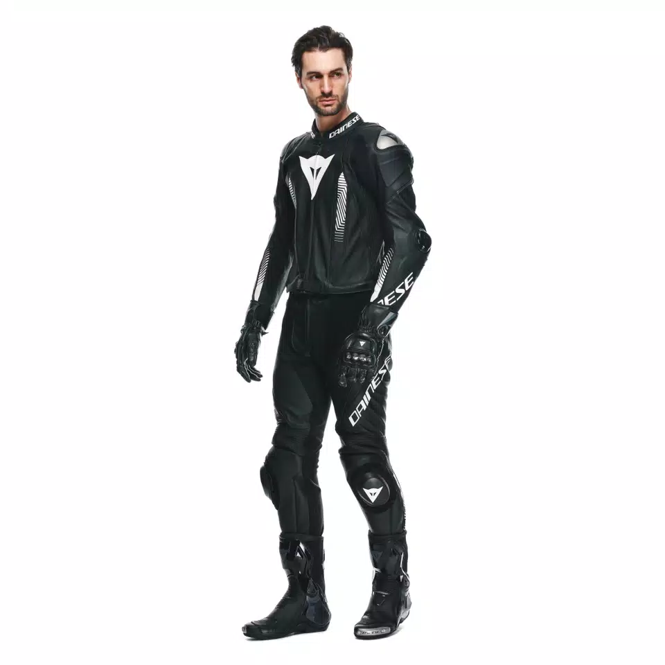 LAGUNA SECA 5 - TUTA MOTO DIVISIBILE IN PELLE PERFORATA UOMO - BLACK/BLACK/WHITE - 5