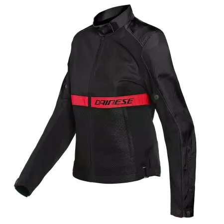 RIBELLE AIR TEX - WOMEN'S SUMMER MOTORCYCLE JACKET IN FABRIC - BLACK/LAVA-RED - 1