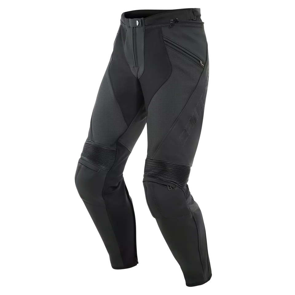 PONY 3 PERF. LEATHER PANTS BLACK MATT Dainese