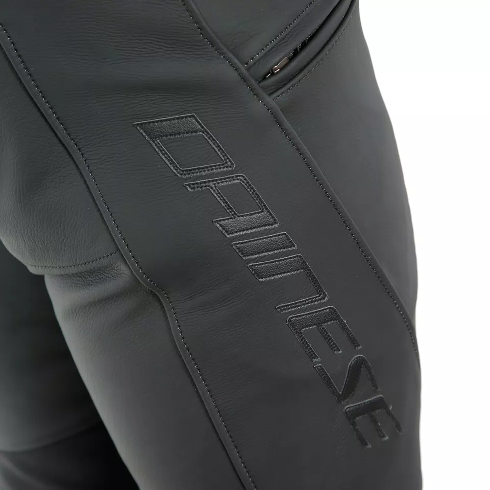 PONY 3 - MEN'S MOTORCYCLE LEATHER SHORT/TALL PANTS - BLACK-MATT - 9