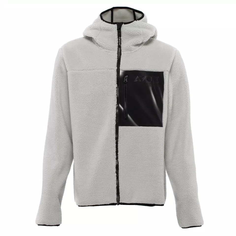 TEDDY - JACKET WITH HOOD AND FULL ZIPPER  - LIGHTGREY - 1