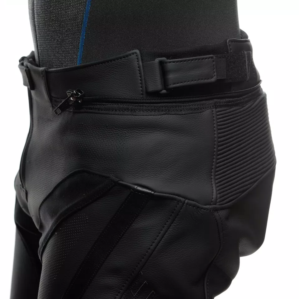 DELTA 4 - MEN'S MOTORCYCLE PERFORATED LEATHER PANTS - BLACK/BLACK - 11