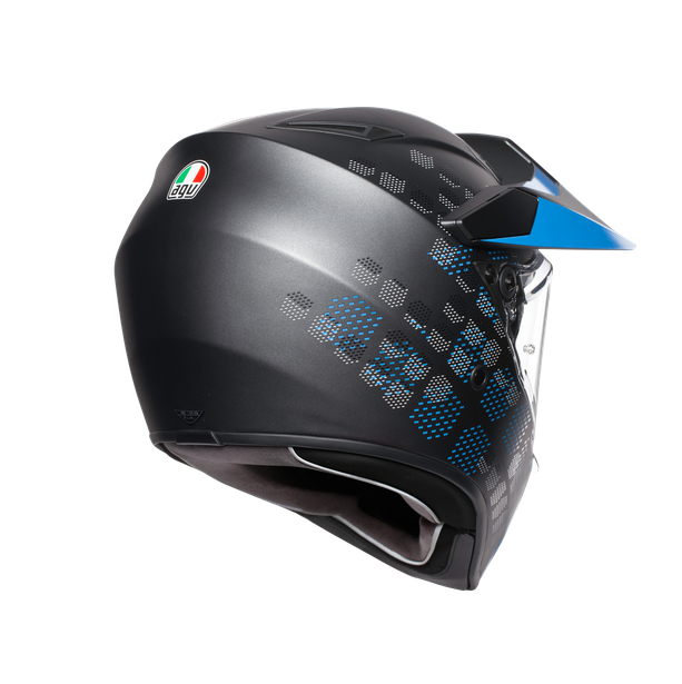 ax9-antartica-matt-black-cyan-casco-moto-integrale-e2205 image number 4