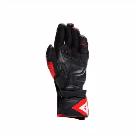 FIERO - MOTORRAD-RENNHANDSCHUH AUS LEDER - BLACK/RED-LAVA/WHITE - 3