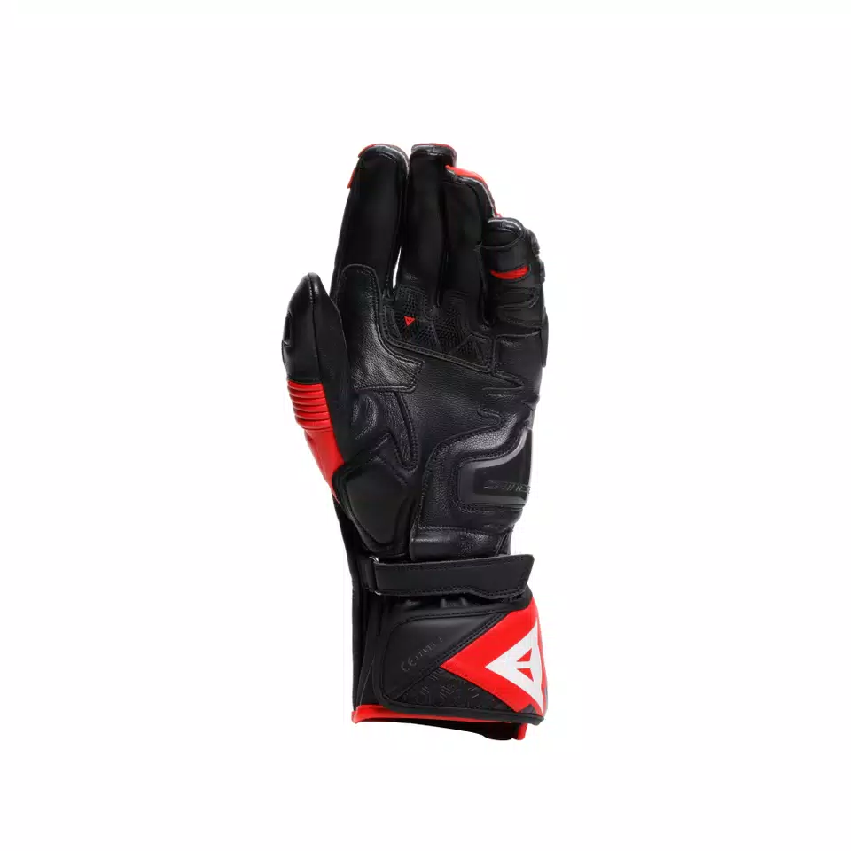 FIERO - GUANTES DE MOTO RACING EN PIEL - BLACK/RED-LAVA/WHITE - 3