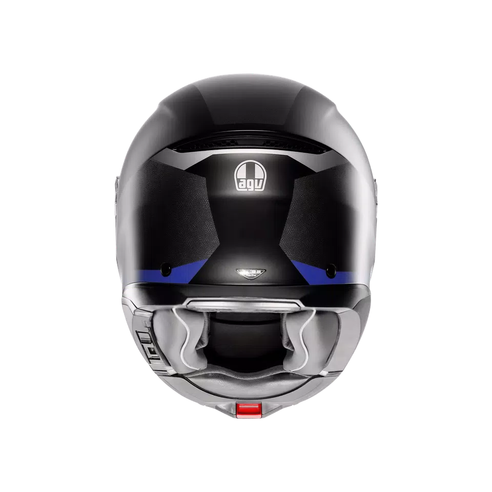 TOURMODULAR STRAY MATT BLACK/GREY/BLUE - MOTORBIKE FLIP UP HELMET E2206 -  - 5