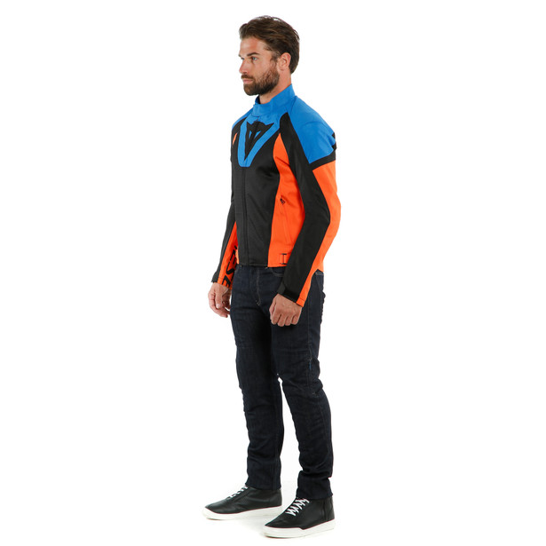 levante-air-tex-giacca-moto-estiva-in-tessuto-uomo-black-light-blue-flame-orange image number 2