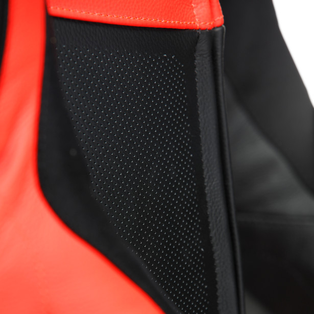 gen-z-junior-leather-1pc-suit-perf-black-fluo-red-black image number 12