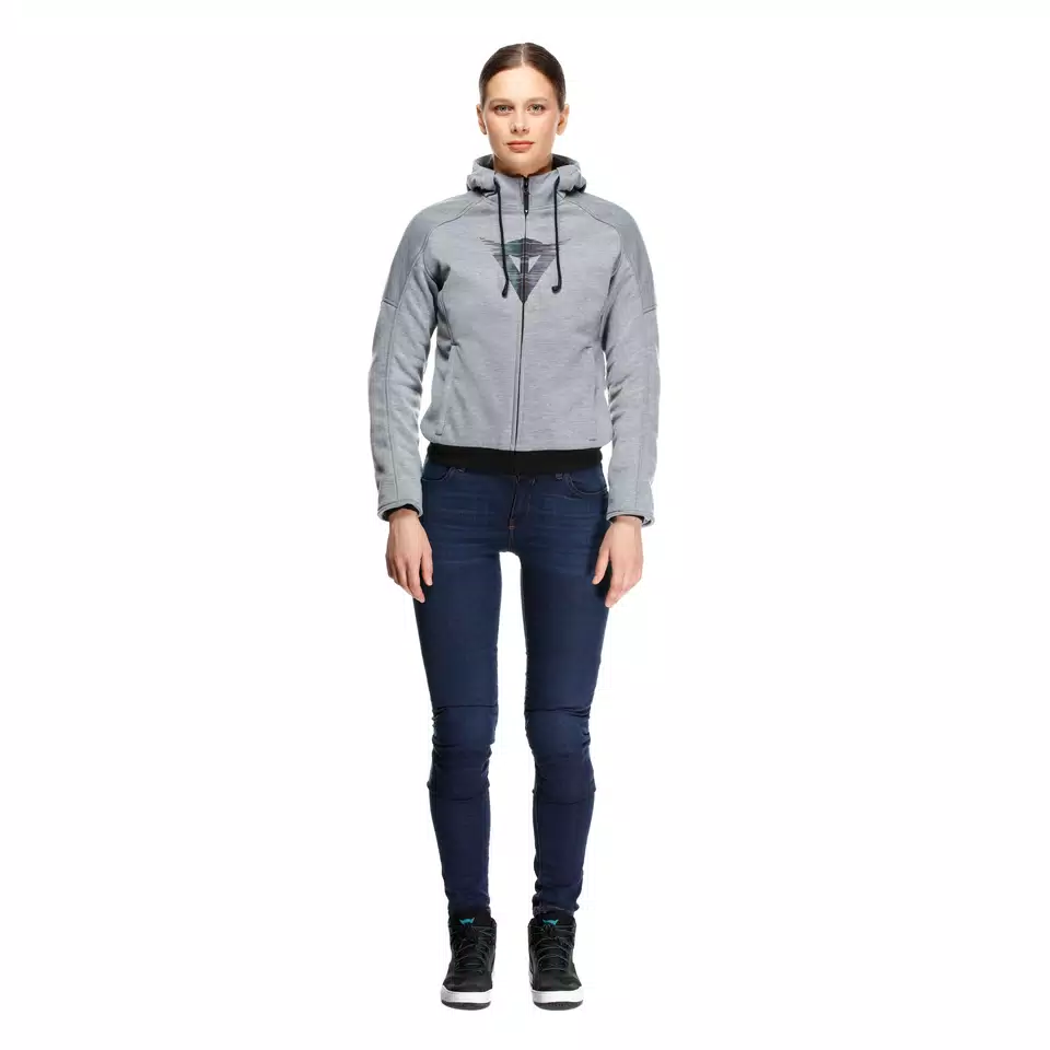 DAEMON-X - FELPA DA MOTO CON PROTEZIONI DONNA - GREY-MELANGE - 3