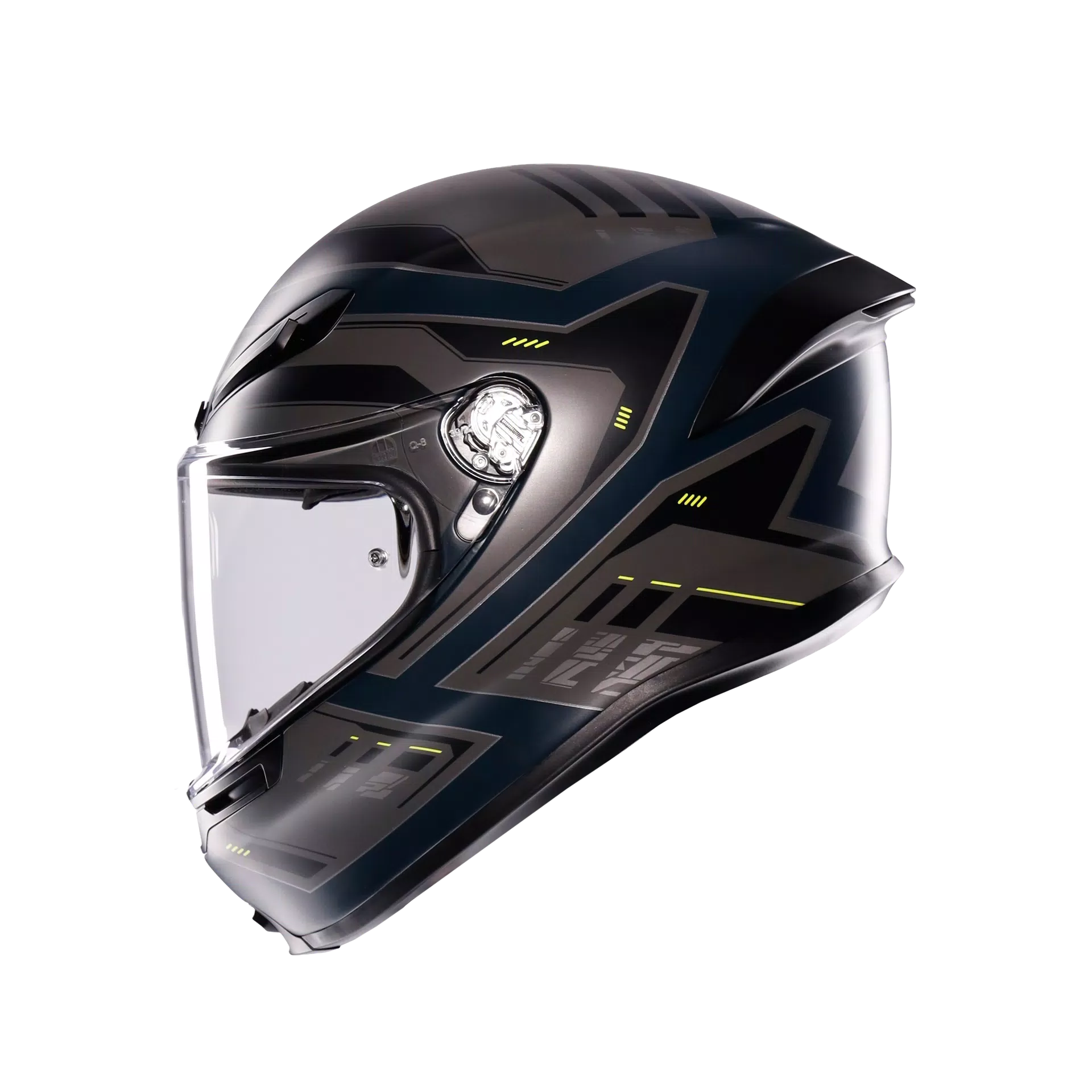 K6 S ENHANCE MATT GREY/YELLOW FLUO - MOTORBIKE FULL FACE HELMET DOT (E2206)