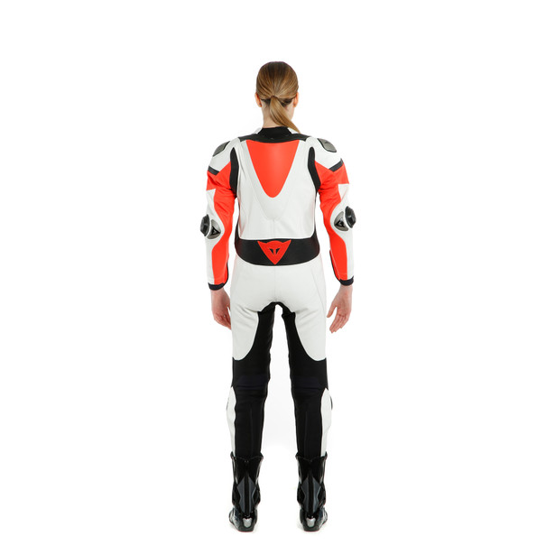 imatra-lady-leather-1pc-suit-perf-white-fluo-red-black image number 4