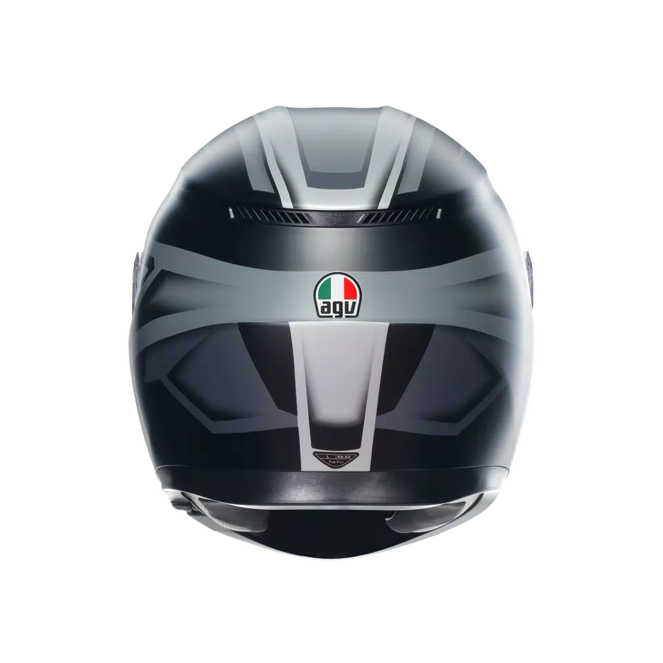 K3 COMPOUND MATT BLACK/GREY - MOTORBIKE FULL FACE HELMET E2206 -  - 5