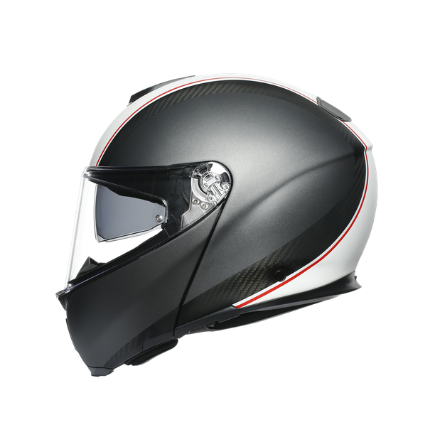 sportmodular-cover-matt-gunmetal-white-casque-moto-modulaire-e2205 image number 2