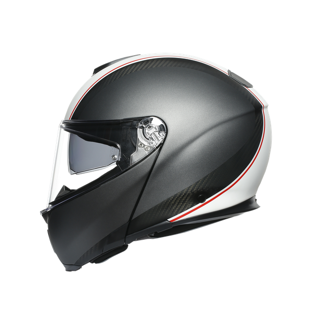 sportmodular-cover-matt-gunmetal-white-motorbike-flip-up-helmet-e2205 image number 2