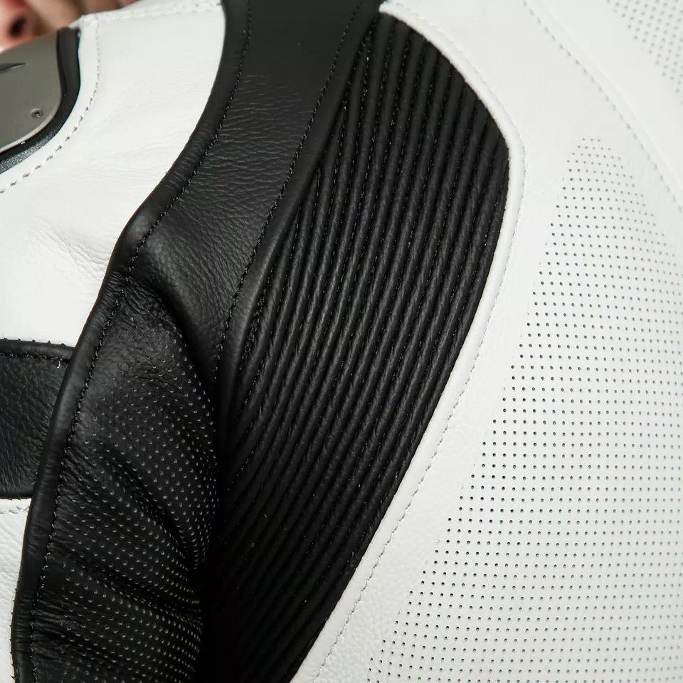 ASSEN 2 1 PC. PERF. LEATHER SUIT - WHITE/LAVA-RED/BLACK - 7