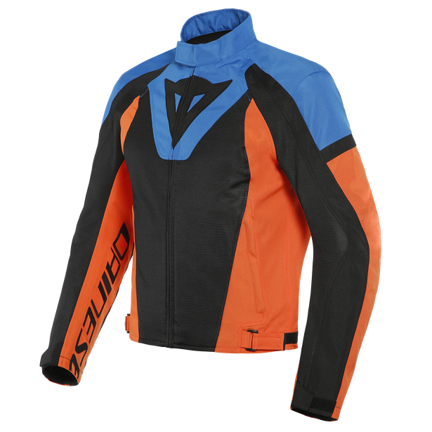 levante-air-tex-giacca-moto-estiva-in-tessuto-uomo-black-light-blue-flame-orange image number 0