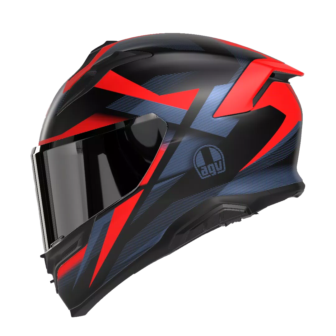 K7 MPLK GLIMPSE MATT BLACK/RED - MOTORBIKE FULL FACE HELMET DOT (E2206)
