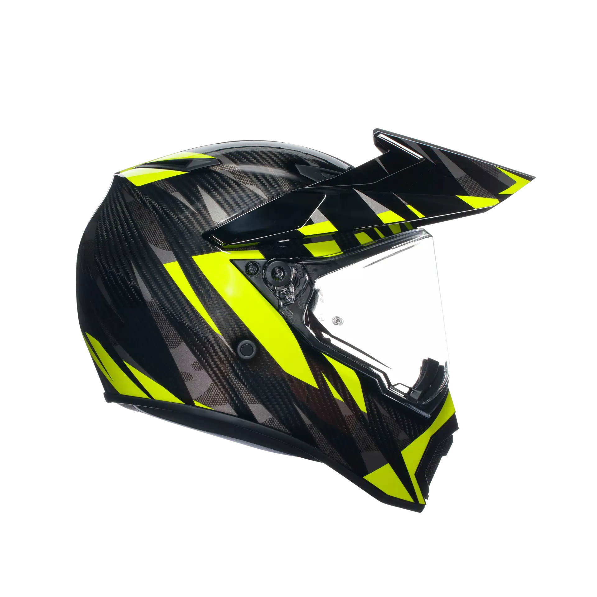 AX9 STEPPA CARBON/GREY/YELLOW FLUO - CASQUE MOTO INTÉGRAL E2206