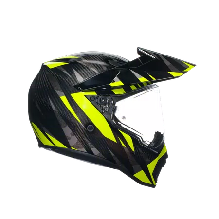 AX9 STEPPA CARBON/GREY/YELLOW FLUO - CASQUE MOTO INTÉGRAL E2206 -  - 3