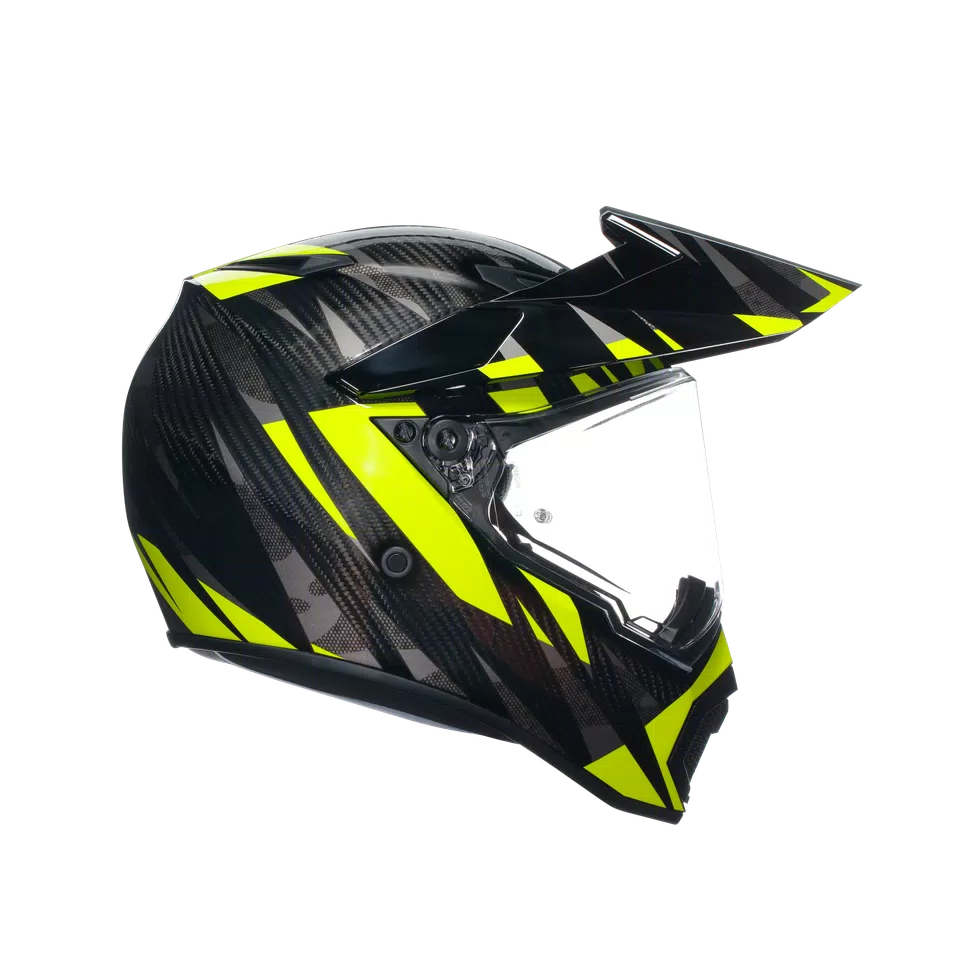 AX9 STEPPA CARBON/GREY/YELLOW FLUO - CASQUE MOTO INTÉGRAL E2206 -  - 3