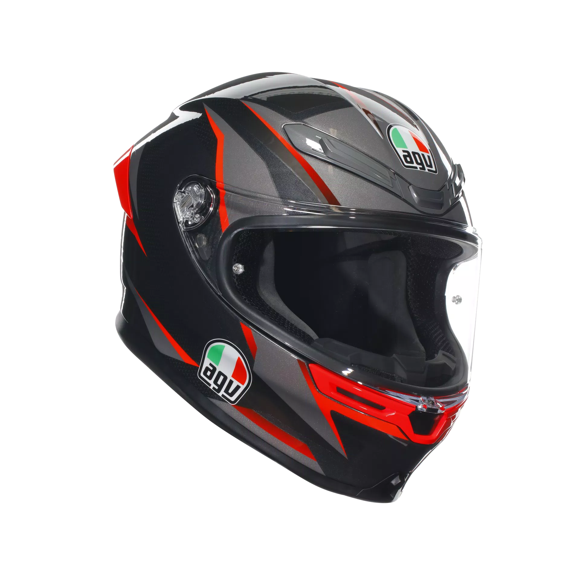 K6 S SLASHCUT BLACK/GREY/RED - MOTORBIKE FULL FACE HELMET DOT (E2206)