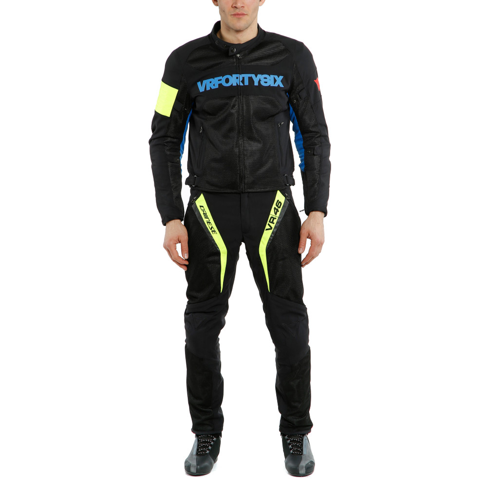 vr46-grid-air-tex-giacca-moto-estiva-in-tessuto-uomo-black-princess-blue-fluo-yellow image number 2