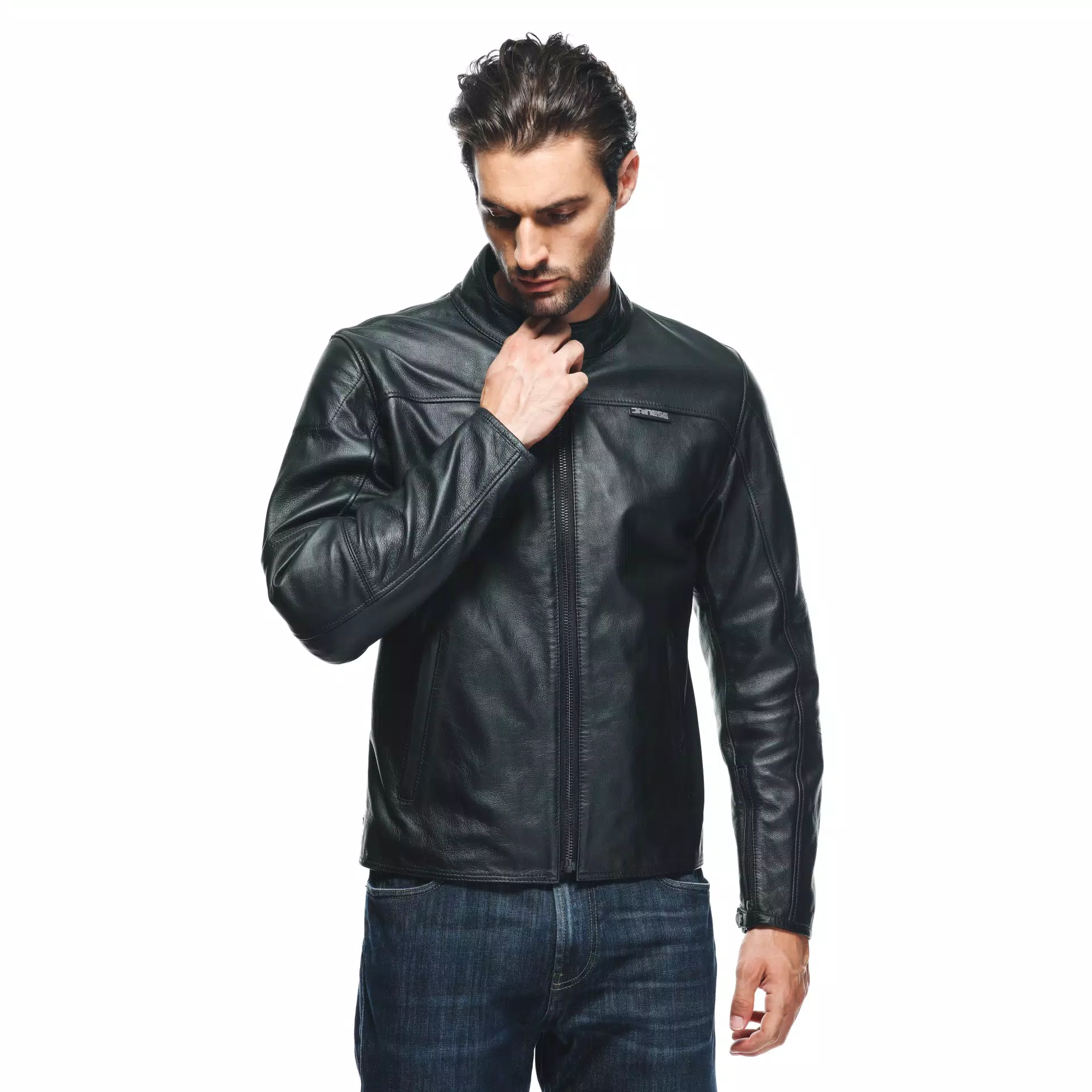 MIKE 3 - MEN'S LEATHER MOTORCYCLE JACKET | BLACK | Dainese