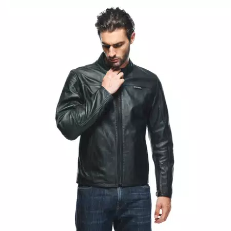 MIKE 3 - HERREN MOTORRADJACKE AUS LEDER - BLACK - 4