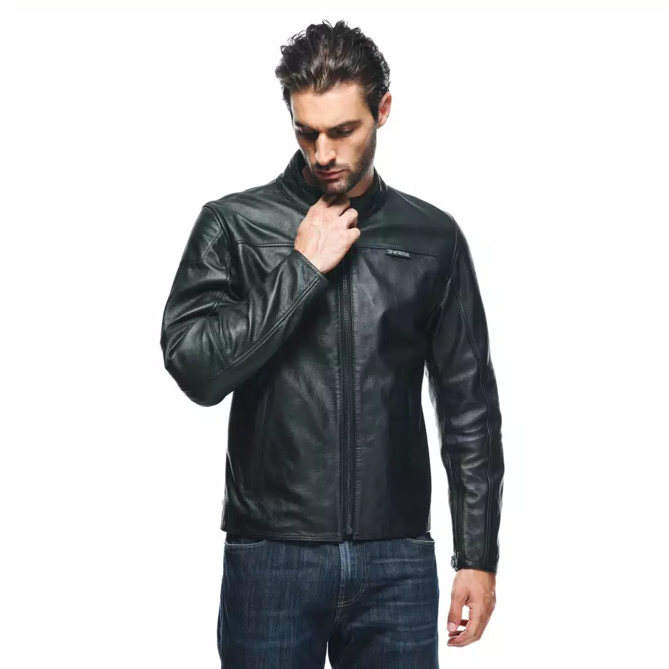 MIKE 3 - HERREN MOTORRADJACKE AUS LEDER - BLACK - 4