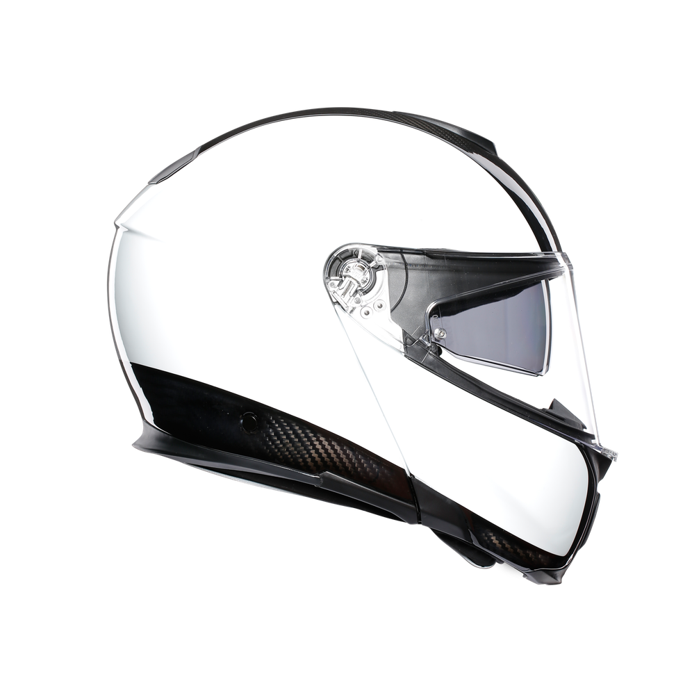 sportmodular-carbon-white-motorbike-flip-up-helmet-e2205 image number 2