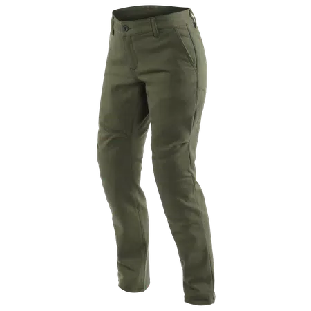 CHINOS - WOMEN'S MOTORCYCLE PANTS IN FABRIC - OLIVE - 1