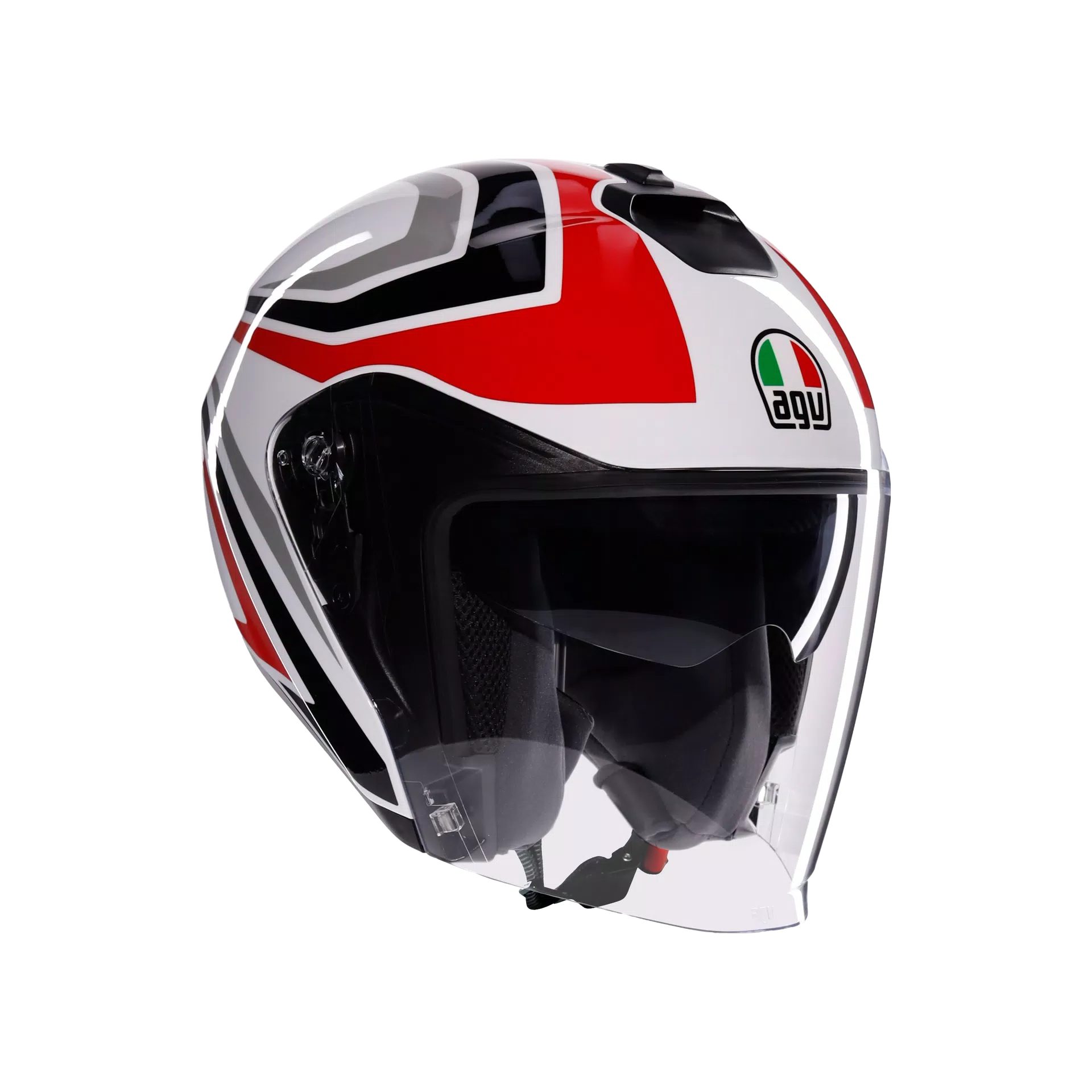 IRIDES TOLOSA BLACK/GREY/RED - MOTORBIKE OPEN FACE HELMET E2206