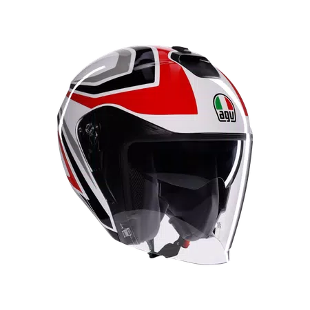 IRIDES TOLOSA BLACK/GREY/RED - MOTORBIKE OPEN FACE HELMET E2206 -  - 1