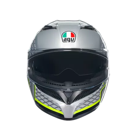 K3 FORTIFY GREY/BLACK/YELLOW FLUO - MOTORBIKE FULL FACE HELMET E2206 -  - 2